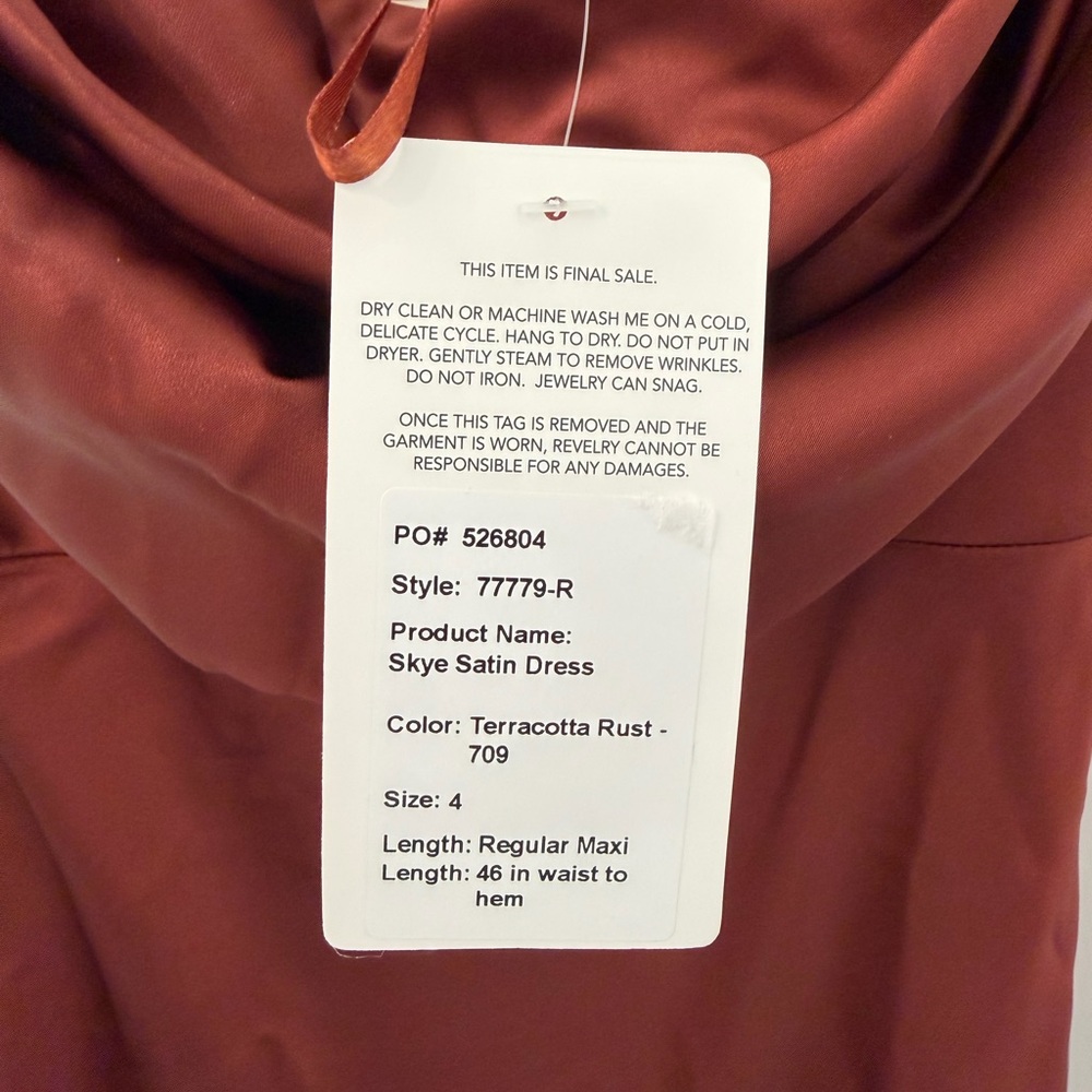 Revelry Terracotta Rust Skye Bridesmaid Dress - Picture 8 of 12